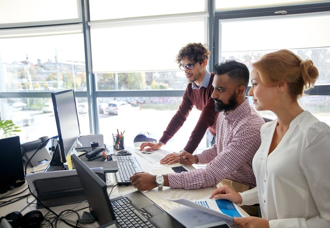 Business Team with Computers