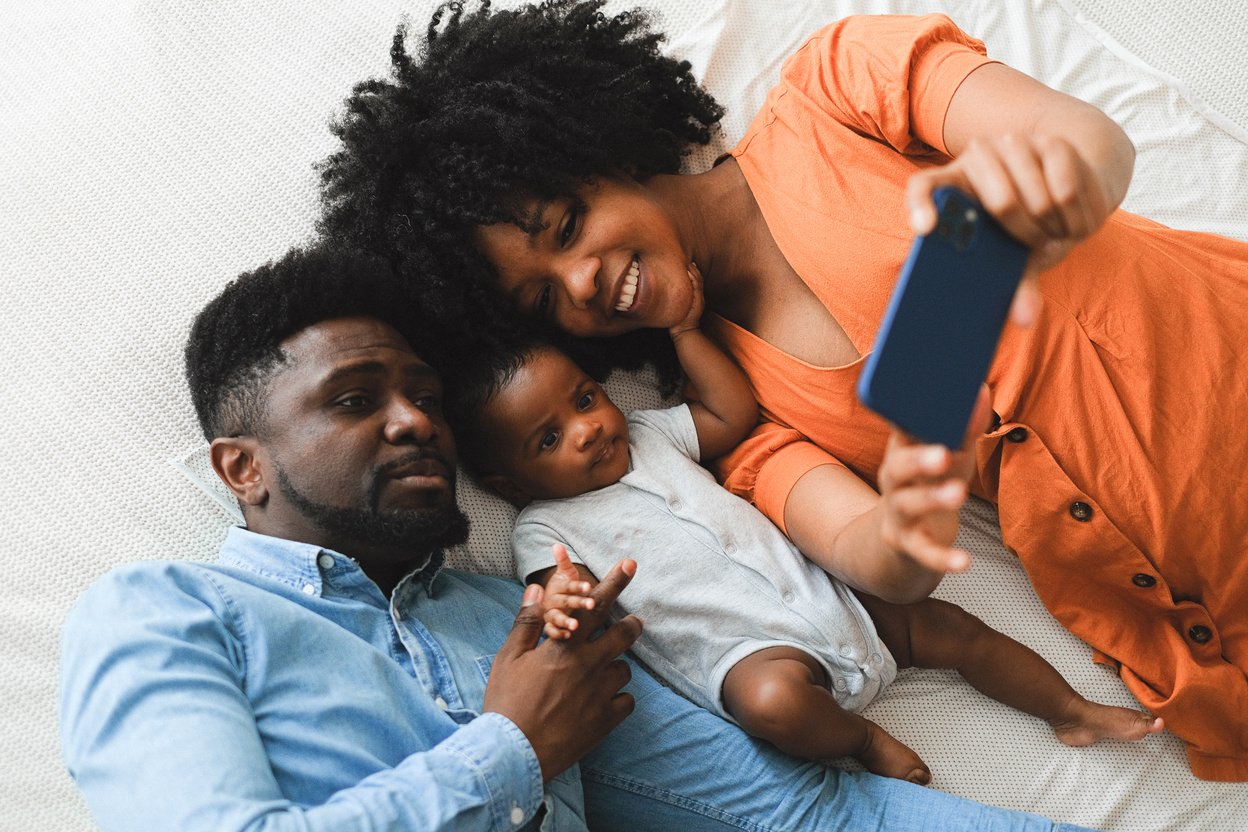 A Family Taking a Picture